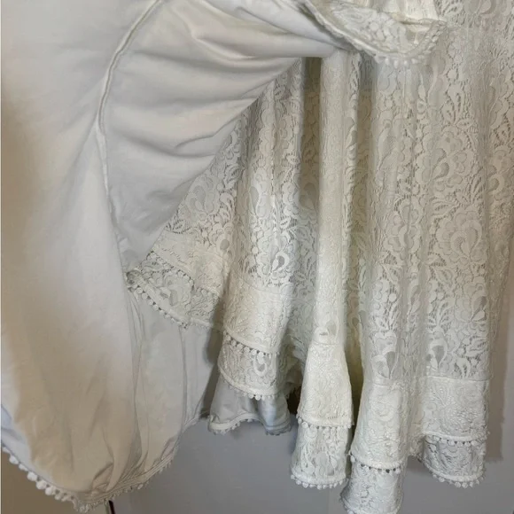 City Chic Sweet Love Lace Faux Wrap Mini Dress - Ivory | Size XL/22 - Picture 12 of 16